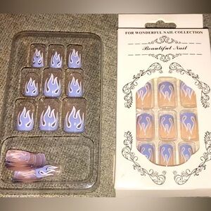 New 2 pack Purple Flame Press on nails
